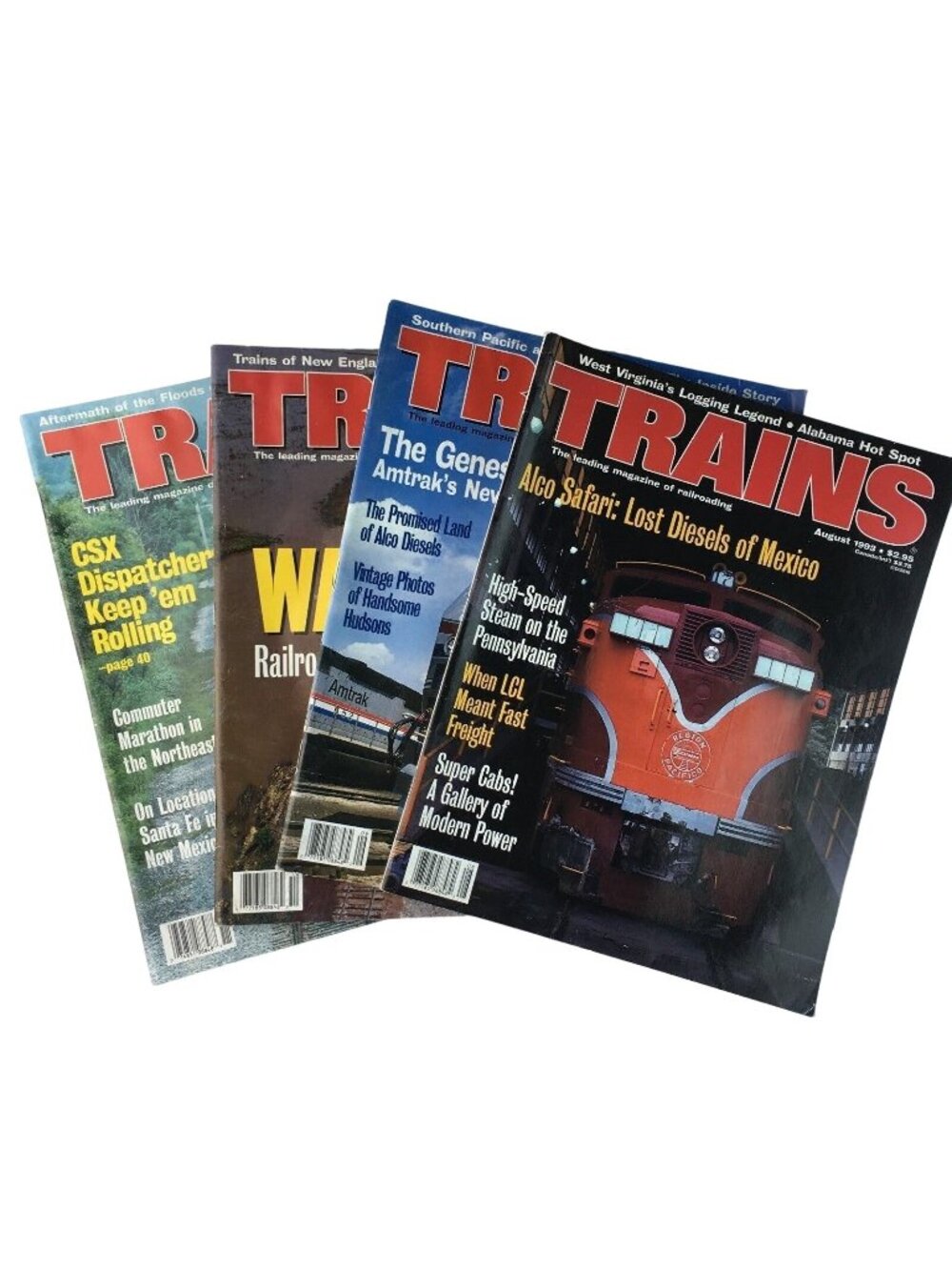 Vintage Rail Road Magazines RailRoading Train Magazine 1993 Set 4 u